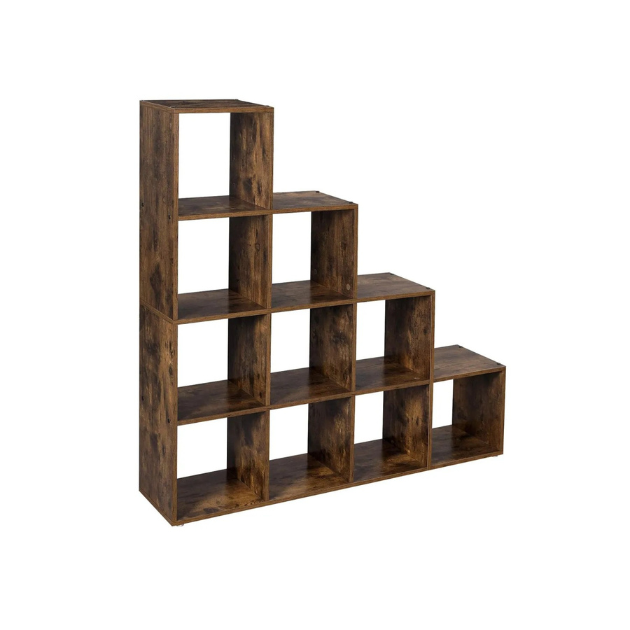 Vasagle Bücherregal mit 10 Fächern in Braun, B/T/H: 129,5 x 29 x 129,5 cm - Bild 2