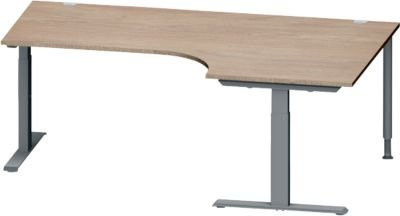Schäfer Shop Genius Winkelschreibtisch MODENA FLEX, Eiche/Anthrazit, B 2000 cm, T 1200/800 cm, H 650-850 cm - Bild 1