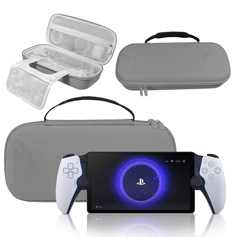 Sony Reisetasche für PlayStation Portal Handheld-Spielekonsole, schützende und stoßfeste EVA-Hartschale, Grau - Bild 2