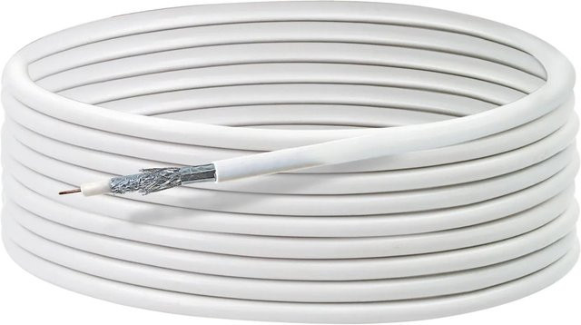 Schwaiger SAT Koaxialkabel unkonfektioniert, 50 m, Weiss, 110 dB - Bild 1