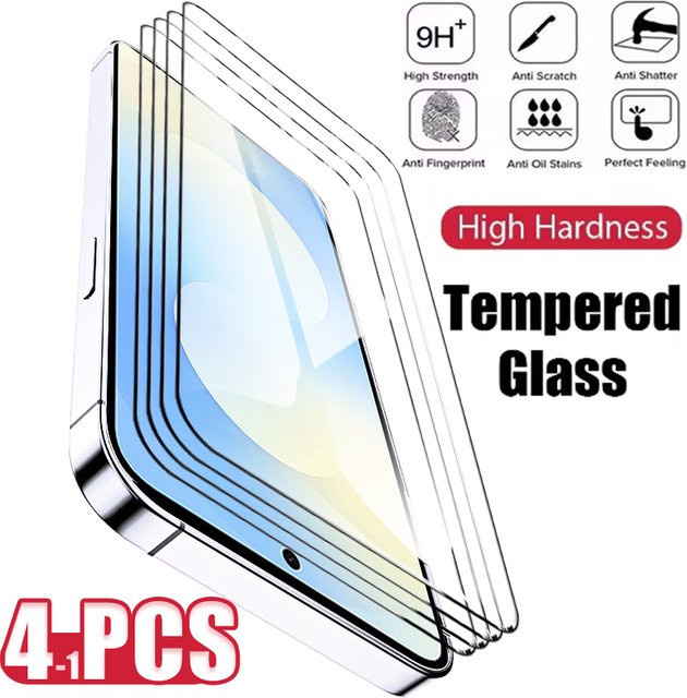 HD Gehärtetes Glas Displayschutz für Samsung Galaxy S25 S24 S23 S22 S21 Ultra Plus FE 5G in Transparent und Schwarz - Bild 1