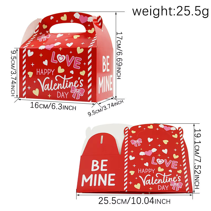12er Set Valentinstag Geschenkboxen aus Papier in Mehrfarbig - Bild 4