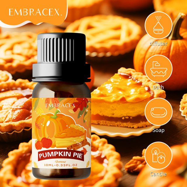 EMBRACEX Ätherisches Öl Kürbiskuchen 10 ml für Aromatherapie, Massage und Hautpflege in Amber-Glasflasche - Bild 1