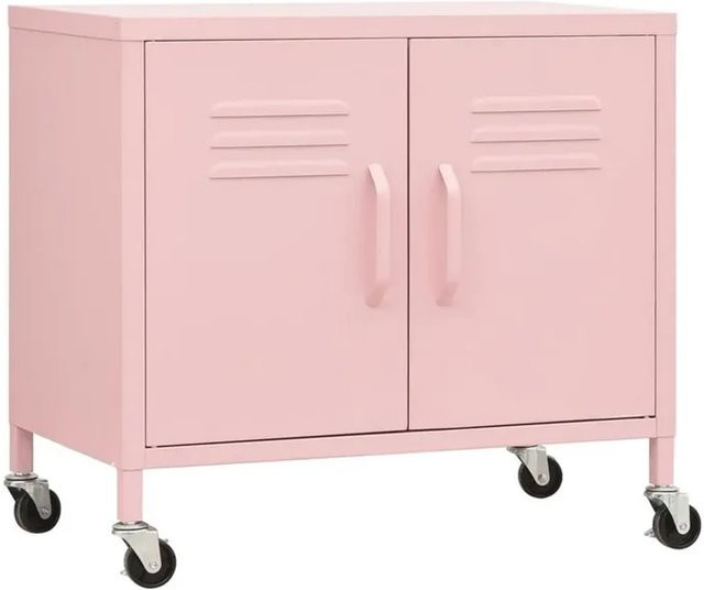vidaXL Lagerschrank aus Stahl in Pink mit Regalböden und Scharniertüren, B/T/H: 60 x 35 x 56 cm - Bild 1