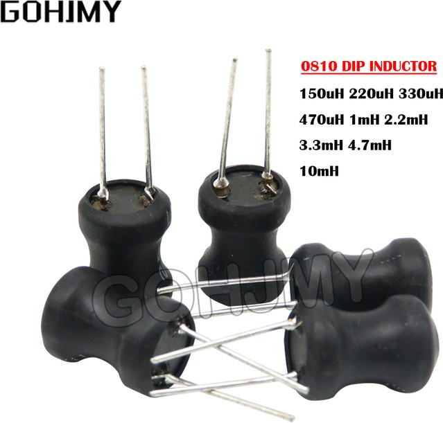 GOHJMY Set aus 10 Stück i-förmigen Leistungsinduktivitäten aus Kupfer in Schwarz, Maße: 8 x 10 mm - Bild 1