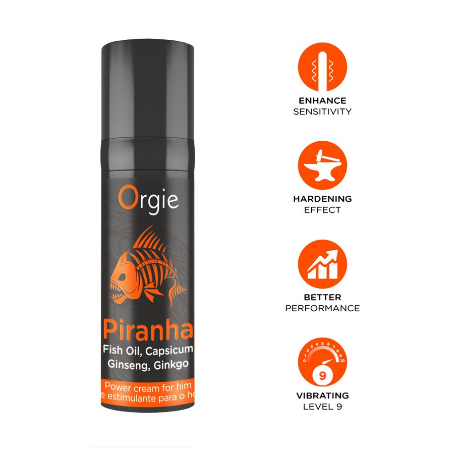 Orgie Piranha Creme für Herren, 15 ml, mit Ginseng, Ginkgo-Biloba, Capsicum - Bild 4