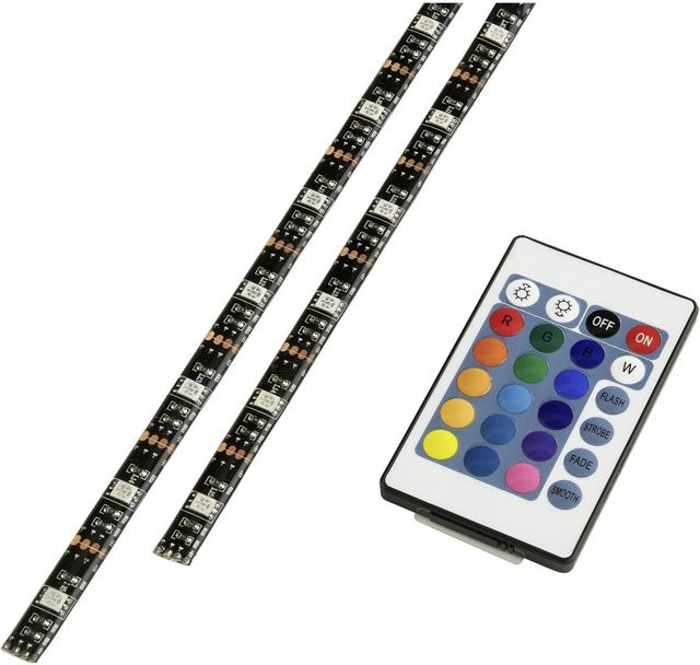 Hölscher Leuchten RGB LED Lichtband für TV Backlight mit Fernbedienung, Multicolor, Länge: 50 cm - Bild 1