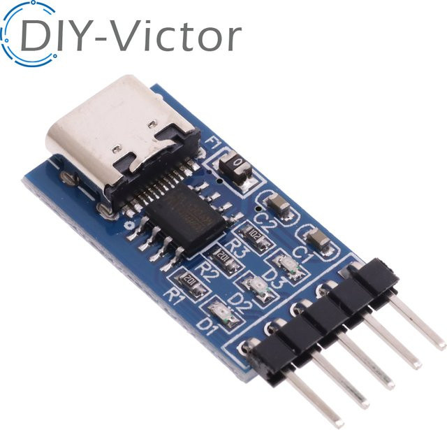 CH340N USB-C zu TTL Serielle Schnittstelle Modul in Blau für MCU Download und Upgrade (5V/3,3V) - Bild 1