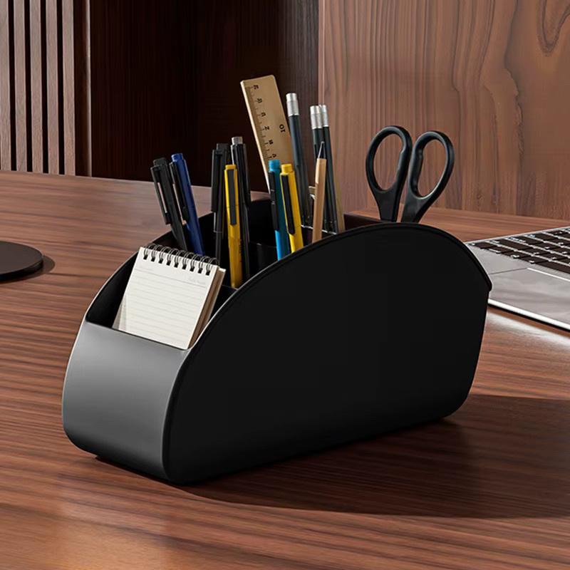YOCITY Multifunktionaler 5-Fächer Desktop-Organizer aus Kunststoff in Weiß für Fernbedienungen, Kosmetik und Bürobedarf - Bild 3