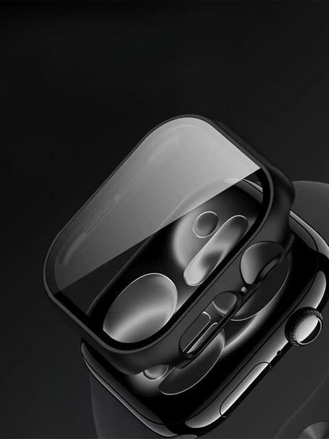 Apple Watch Hülle, Hard PC Bumper, Displayschutzfolie, 42 mm, 46 mm, Orange - Bild 1