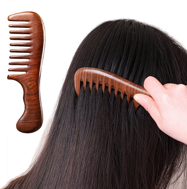 Sandelholz Haar Kamm, Anti-Statisch, Breitzahn, Unisex - Bild 1
