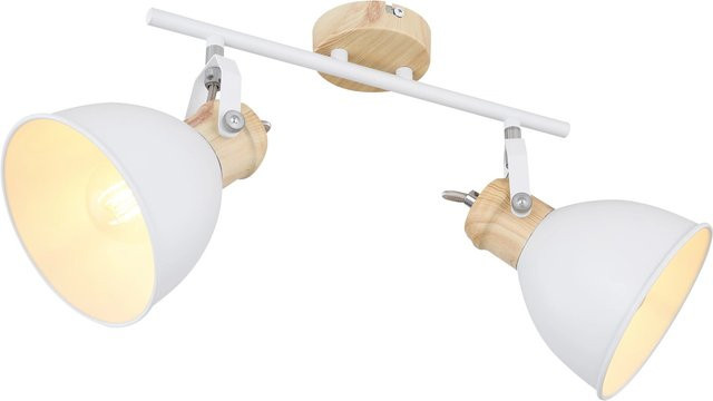 Globo Wiho Schienensystem Spot 2er Set in Weiß und Holzoptik mit E27 Fassung - Bild 1