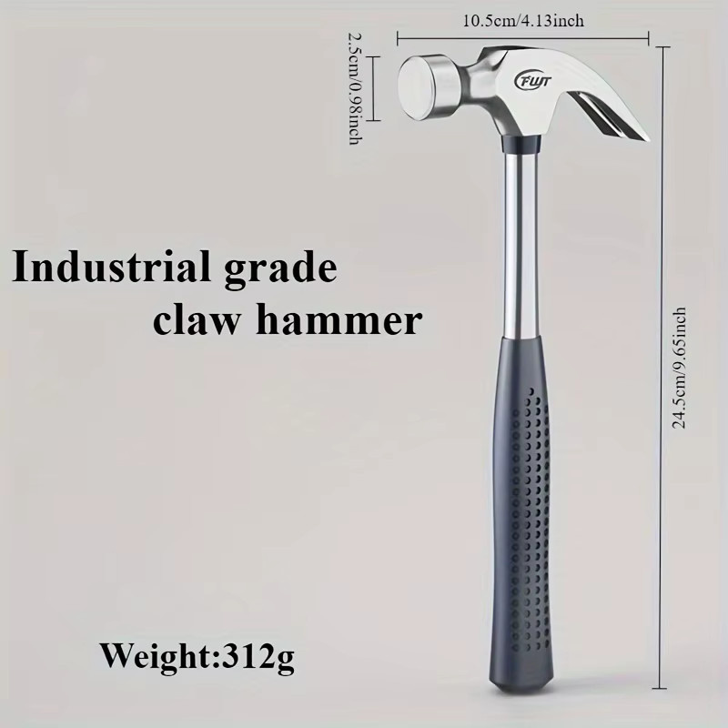 Klauenhammer aus Edelstahl in Silber mit rutschfestem Griff - Bild 3