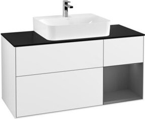 V&B Waschtischunterschrank Finion in Weiß glänzend lackiert, Breite: 120 cm, Tiefe: 50,1 cm, Höhe: 50,1 cm - Bild 1