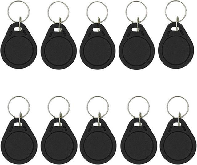 YEVERAXIN NFC Tags Set 10 Stück Key Chain Karten 13,56 MHz NTAG213 NTAG215 NTAG216 Schwarz - Bild 1