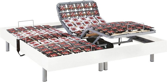 Vente-unique Bettgestell Nafuri mit verstellbarem Lattenrost in Weiß, Breite: 200 cm - Bild 1