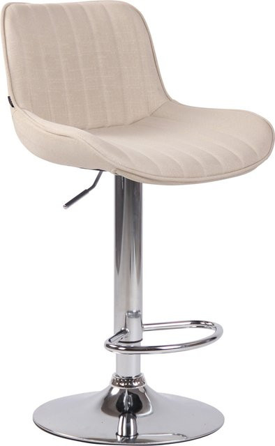 TPFLiving Barhocker Lento mit Chromoptik Metallgestell und Stoffbezug in Beige, Höhe: 108 cm, Breite: 50 cm, Tiefe: 50 cm - Bild 1