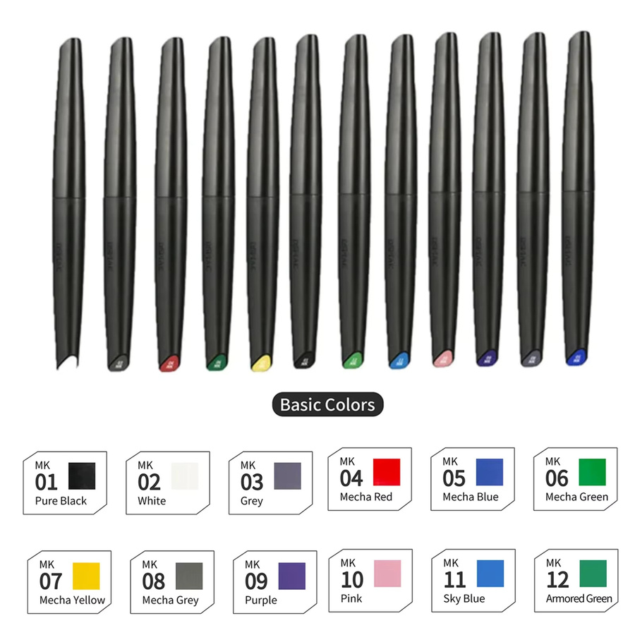 DSPIAE Marker-Stift-Set mit weicher Spitze auf Wasserbasis, metallisches fluoreszierendes Farbset in Multicolour für Modellbau und DIY-Projekte - Bild 2