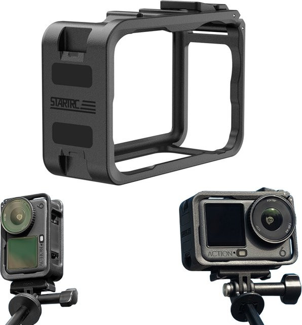 DJI OSMO Action 6 Rahmengehäuse in Schwarz als schnell abnehmbare Kamerahalterung und Anti-Fall-Schutzrahmen - Bild 1