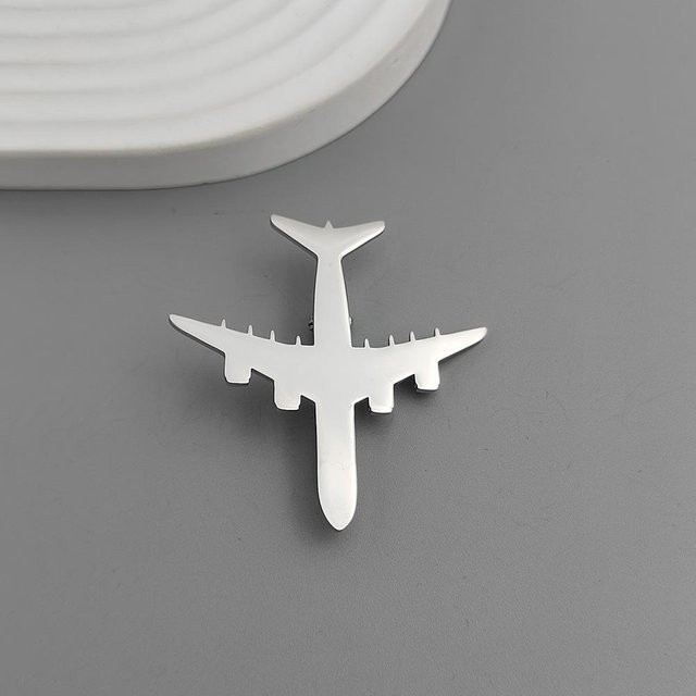 Lucky Star Jewelry Brosche, Flugzeugmodell, Edelstahl, Silber, Damen - Bild 1