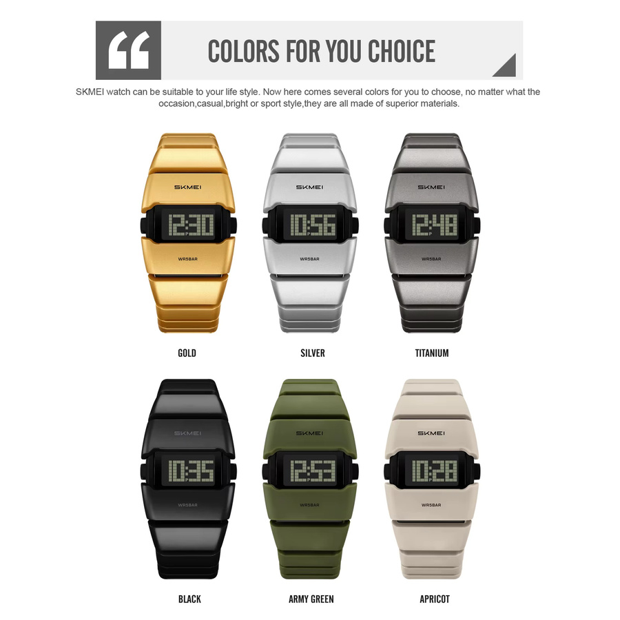 SKMEI Armbanduhr, Chronograph, Digitaluhr, Schwarz, Kunststoff, Herren - Bild 5