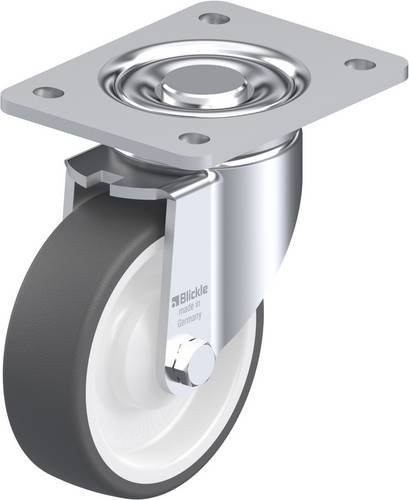 Blickle Lenkrolle LH-POTH 125K-3 in Grau und Weiß mit Kunststoffrad, Durchmesser: 125 mm, Tragfähigkeit: 350 kg - Bild 1