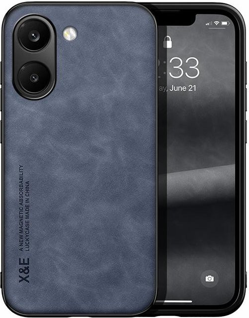 Stoßfeste Handyhülle mit Lederstruktur und Magnetverschluss für Xiaomi POCO X8 Pro und POCO X8 Pro Max in Grau, Grün oder Blau - Bild 1