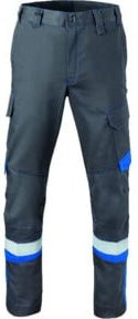 HAVEP Bundhose 80340 in kohlengrau/blau mit Reflexstreifen und Taschen für Knieschoner aus Poly-Cotton, Größe 54 - Bild 1