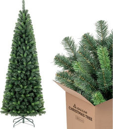 Salcar Künstlicher Weihnachtsbaum Grün aus Kunststoff mit Klappsystem und Christbaumständer, Höhe: 180 cm - Bild 1