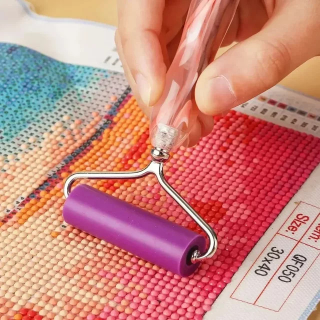Diamant Malerei Zubehör Kit mit Trommel Roller und Tablett in Lila aus Kunststoff - Bild 1