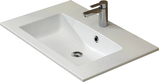 Pelipal Trentino Waschbecken aus Mineralmarmor in Weiß, Breite: 77 cm - Bild 1