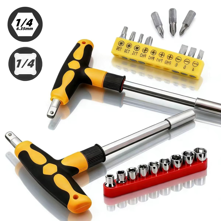 Probon Steckschlüssel Set mit 1/4 Zoll Quick Release Buchse und Hex Einstellbarkeit für Auto Reparaturen - Bild 4