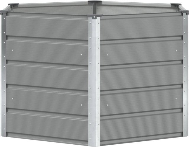 vidaXL Pflanzkübel aus Stahl in Hellgrau, B/T/H: 129 x 129 x 75 cm - Bild 1