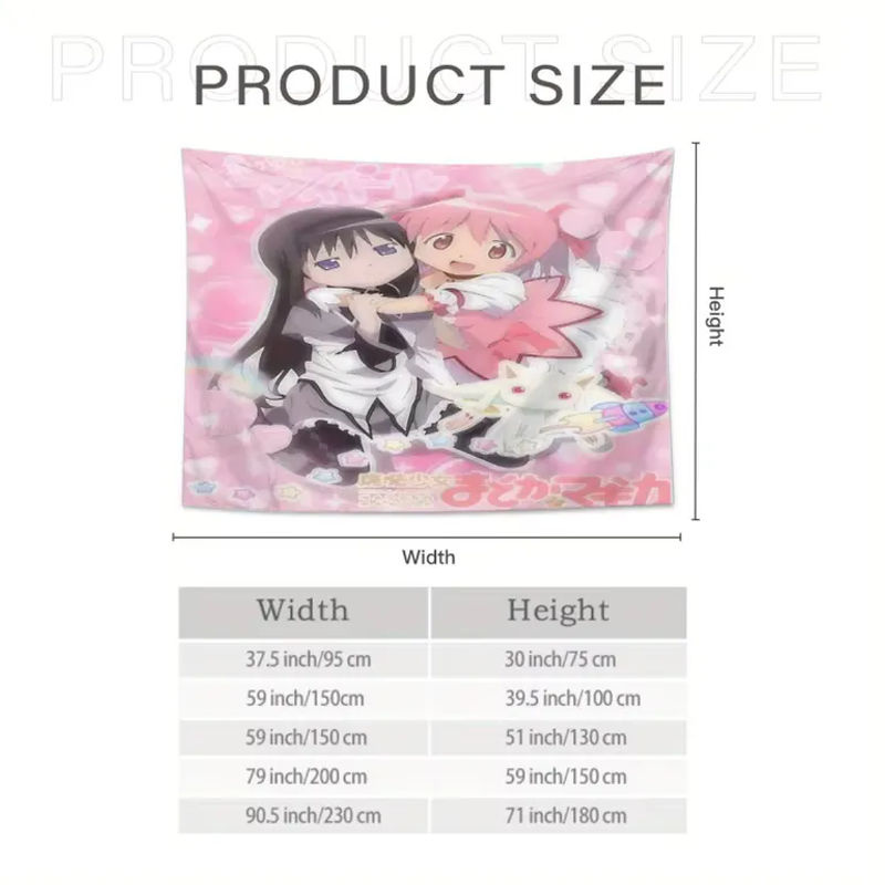 VIKAMA Anime Wandteppich Magisches Mädchen in Rosa, Rechteckiger Textildruck für Mädchenzimmer und Wohnheim-Dekoration, B/H: 60 x 40 cm - Bild 4