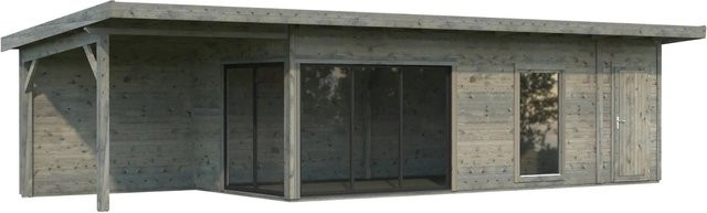 Palmako Holz-Gartenhaus Andrea Slide Plus mit Pultdach in Grau inklusive Boden - Bild 1