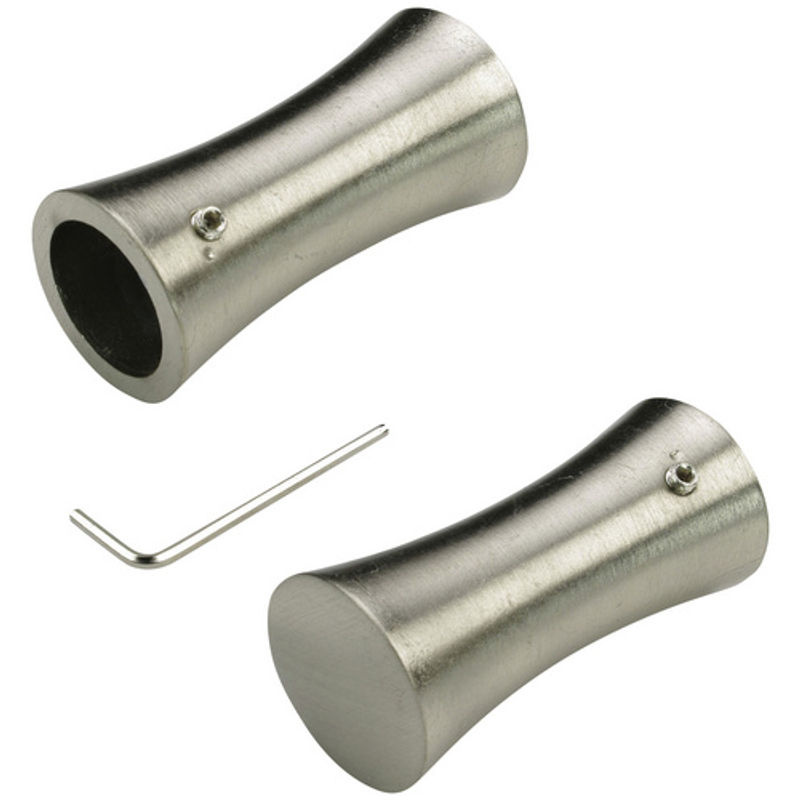 LIEDECO Endstück für Stangen, zylinderförmig, Silber, Durchmesser: 20 mm - Bild 2