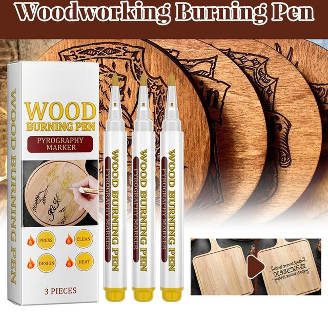 Langlebige Holzbrandmarkierungsstifte für Brandmalerei und DIY-Projekte, weiße Brandmalerei-Marker mit feiner Spitze - Bild 1