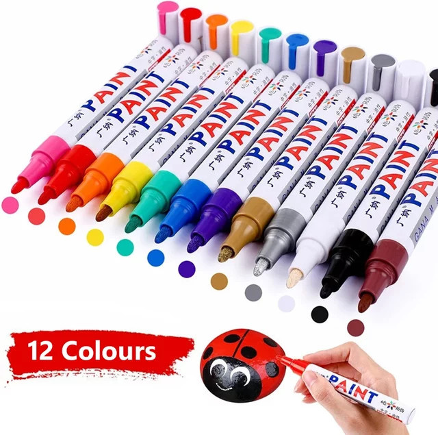 GN Industrielle Marker Set, Wasserfeste Ölbasierte Farbstifte für Metall, Bunte Graffiti-Stifte mit Bullet-Spitze - Bild 1