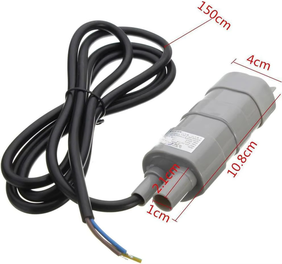 HiLetgo DC-Wasserpumpe als Tauchmotor für Aquarium, Teich und Springbrunnen, 600 l/h, 10 l/min, DC12 V, Grau - Bild 5