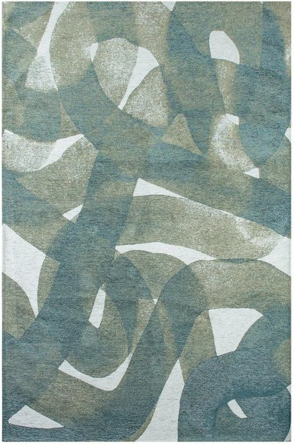 Lola&Moi Teppich Teal Silber mit modernem dynamischem Muster B: 170 cm, T: 240 cm - Bild 1