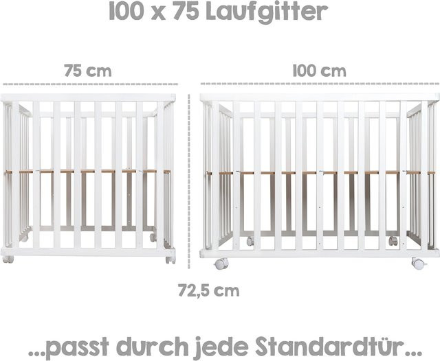 Roba Laufgitter Sternenzauber in Grau und Weiß, B/T/H: 100 x 75 x 72,5 cm - Bild 1