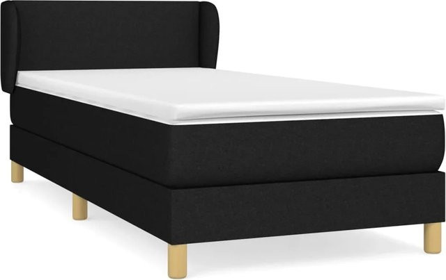 vidaXL Boxspringbett Hybrid mit Matratze und Taschenfederkern, Schwarz, B/T/H: 100 x 200 x 88 cm - Bild 1