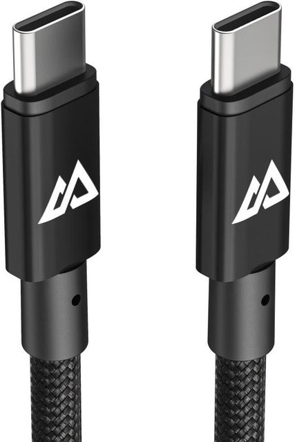 Black Rock USB-C auf USB-C Ladekabel mit 100 W und 10 Gbit/s, Länge: 1,2 m, Schwarz - Bild 1