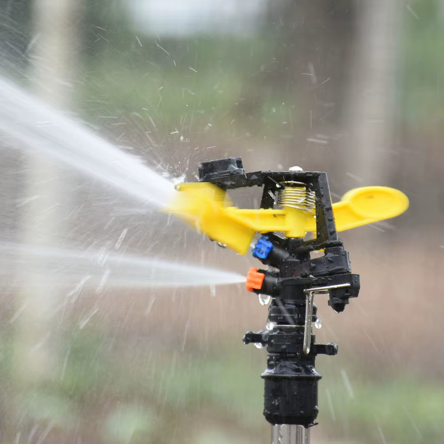 360 Grad drehbarer Jet-Sprinkler mit Doppelausgang und Wippdüsen, 1/2 Zoll Außengewinde zur Rasenbewässerung für Garten und Bauernhof - Bild 2