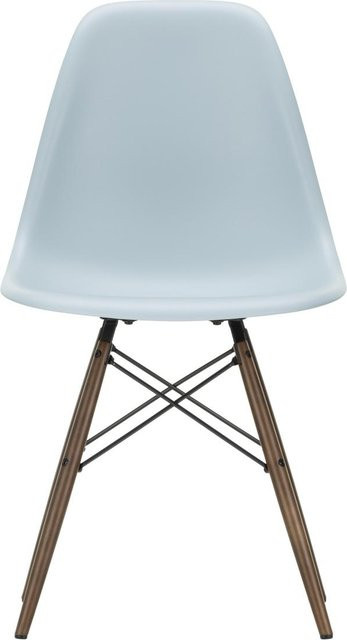 Vitra DSW Eames Plastic Side Chair in Blau mit Holzbeinen und mattem Kunststoff - Bild 1