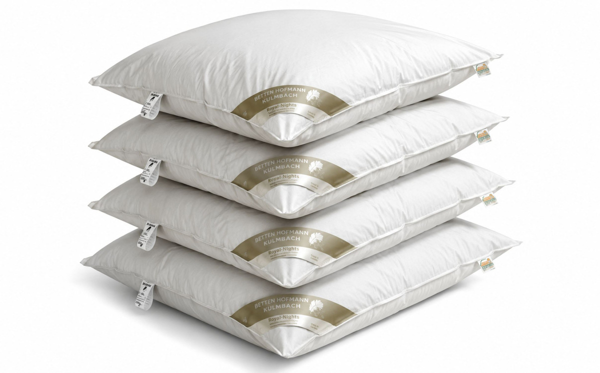 4er-Set Hofmann Federkissen extra prall, weiß, B/T/H: 80 x 80 x 80 cm - Bild 1