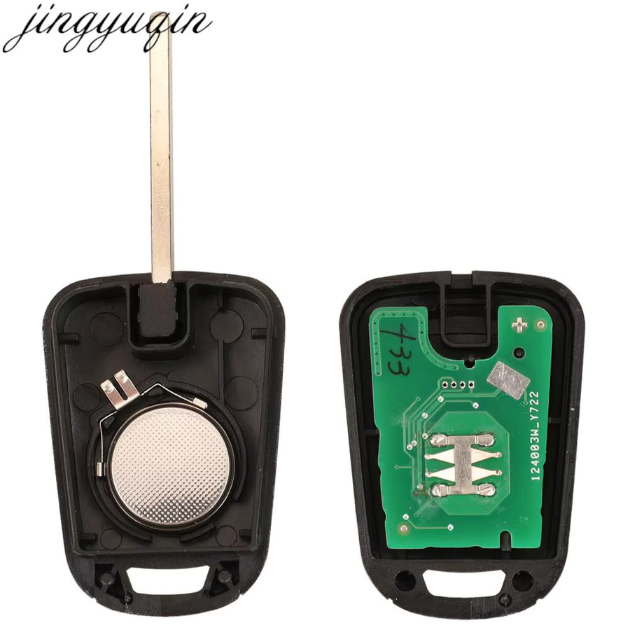 Jingyuqin Auto Fernbedienung Schlüssel mit Alarm für Chevrolet Camaro Cruze Equinox Malibu Sonic Spark Volt, Farbe: Schwarz, ID46 PCF7937 315/433 MHz, HU100 - Bild 2