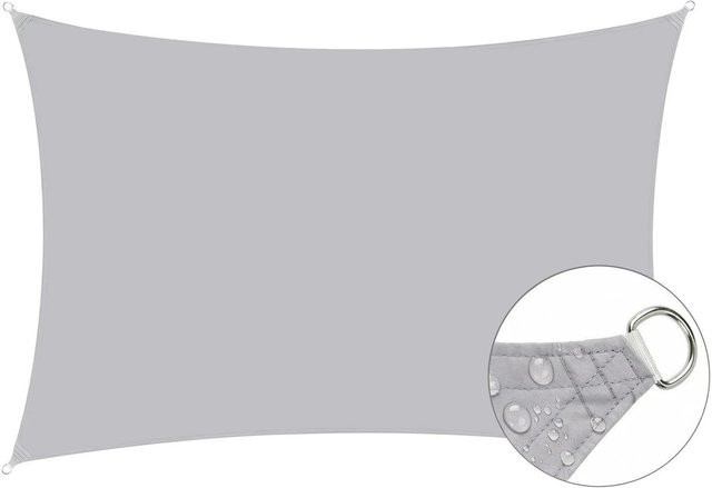 Sunula Sonnensegel für Balkon und Terrasse aus Polyester, rechteckig, Hellgrau, Breite: 200 cm, Tiefe: 300 cm - Bild 1