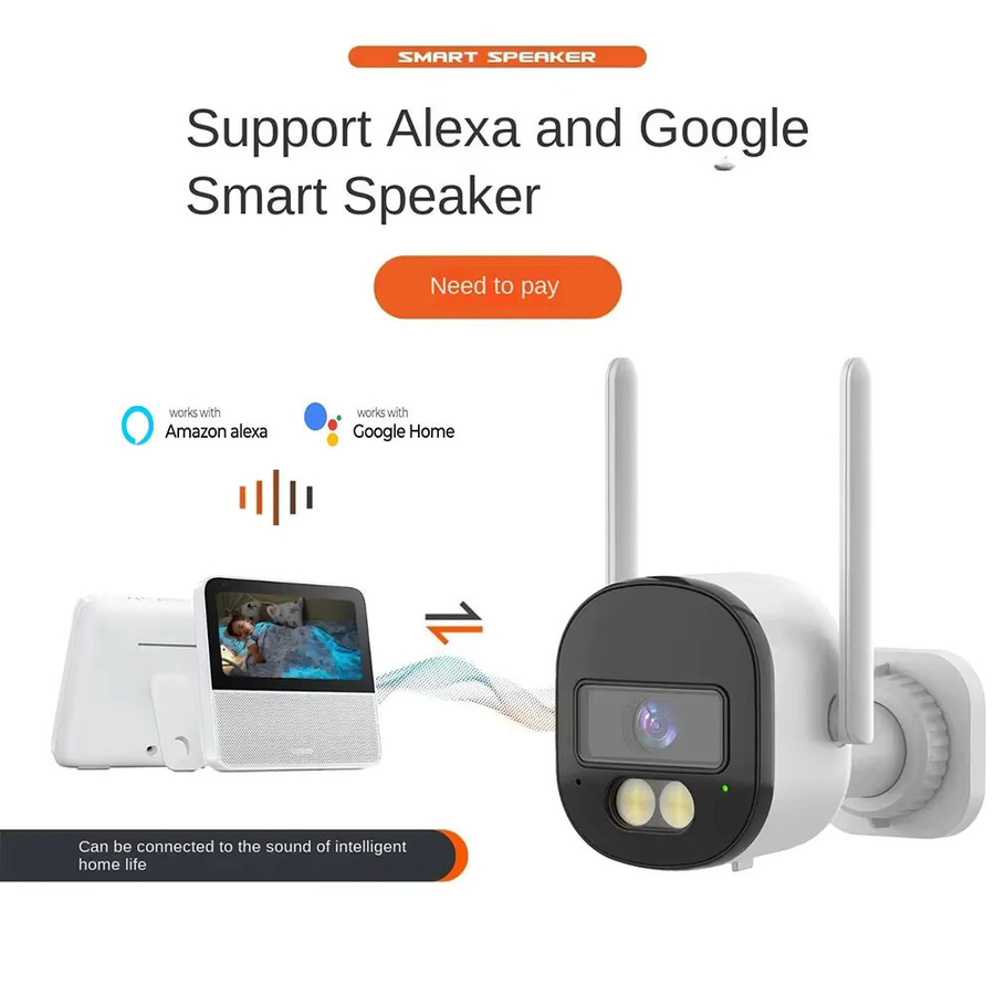 ANSVICAM Tuya WiFi IP-Kamera für den Außenbereich, 5 MP, 5 GHz WLAN Überwachungskamera mit automatischer Verfolgung, kompatibel mit Alexa und Google, Farbe: Weiß - Bild 5