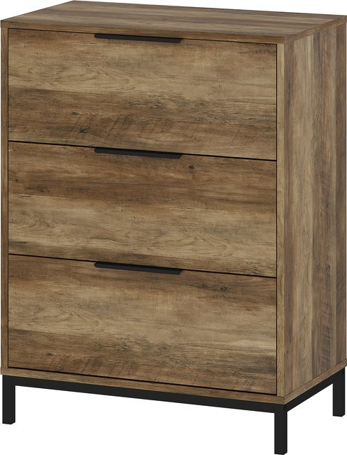 HOMCOM Schubladenkommode mit 3 Schubladen und Antikippsystem in Dunkelbraun, B/T/H: 62 x 35 x 82 cm - Bild 1